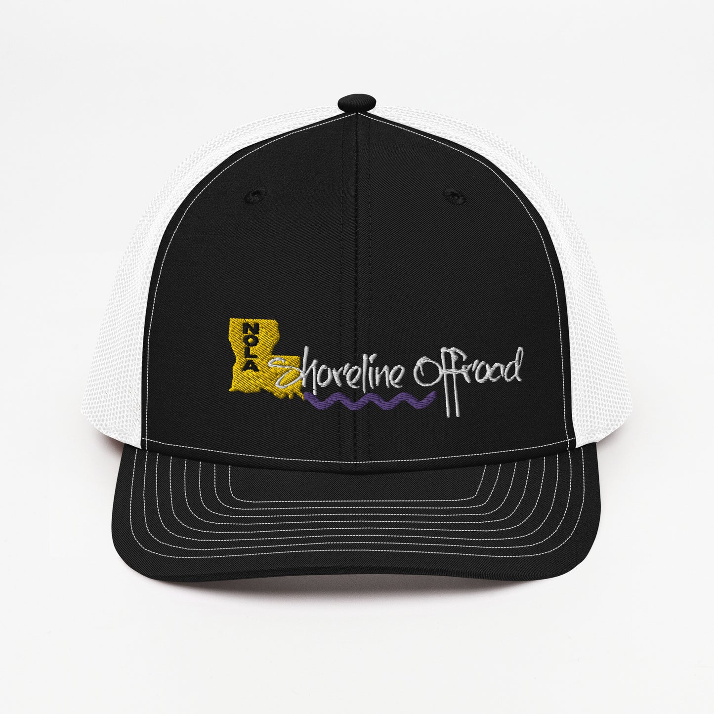 a black and white trucker hat with the words adventure on it