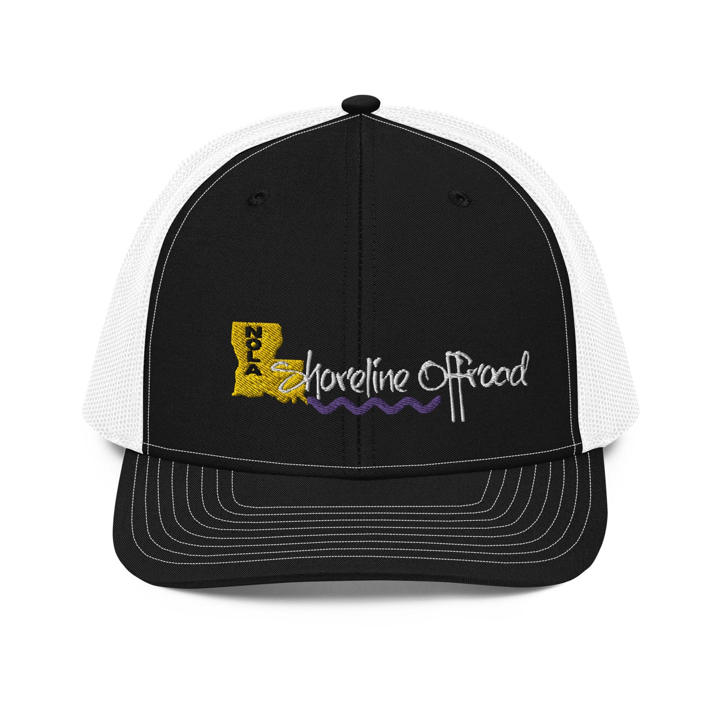 a black and white trucker hat with the words adventure on it