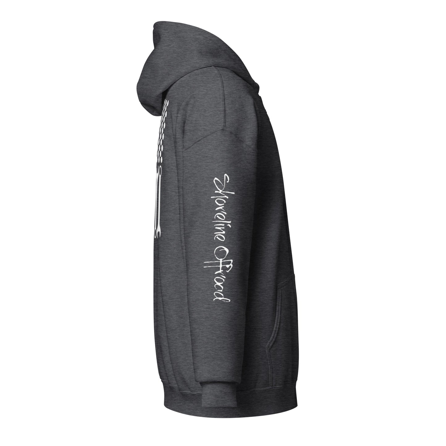 a black hoodie with white writing on it