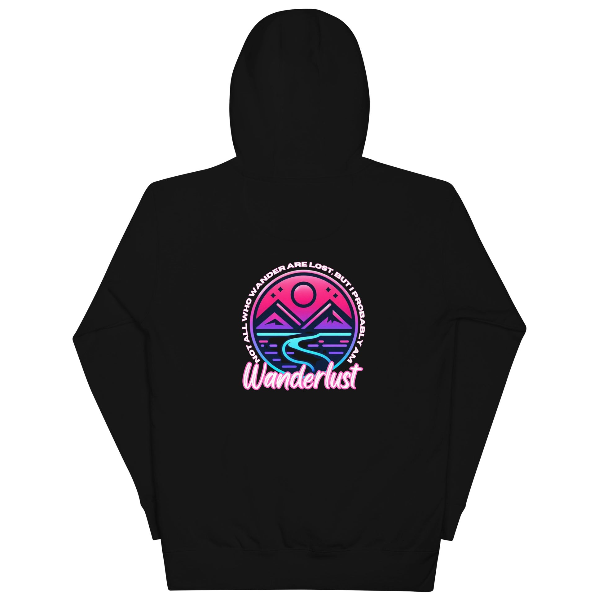 a black hoodie with the words wanderist on it