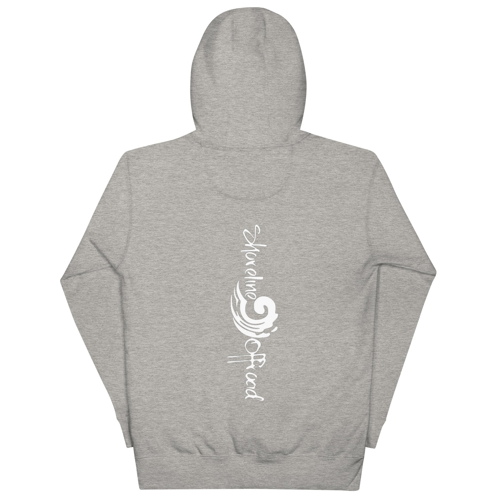 a grey hoodie with white lettering that says, stay calm