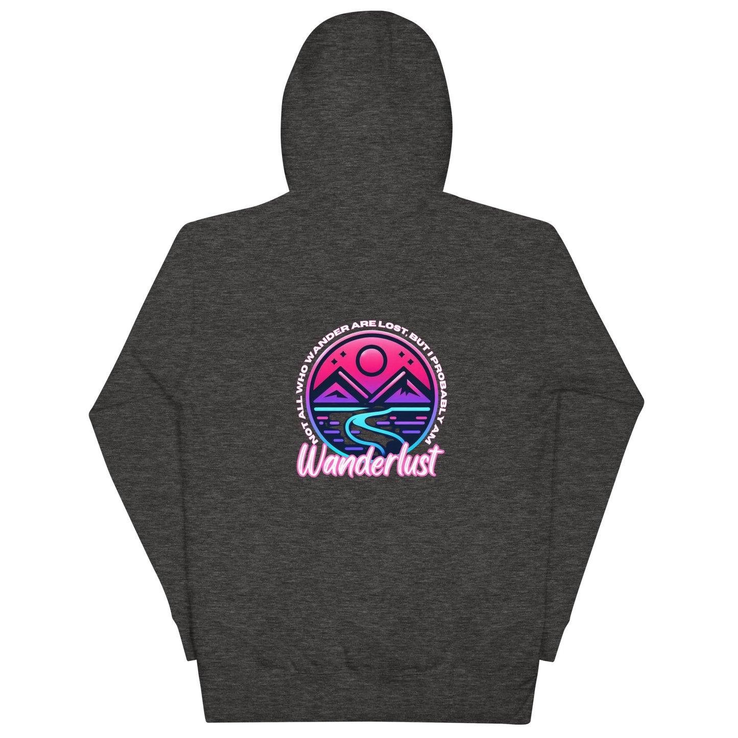 a dark hoodie with the words wanderist on it