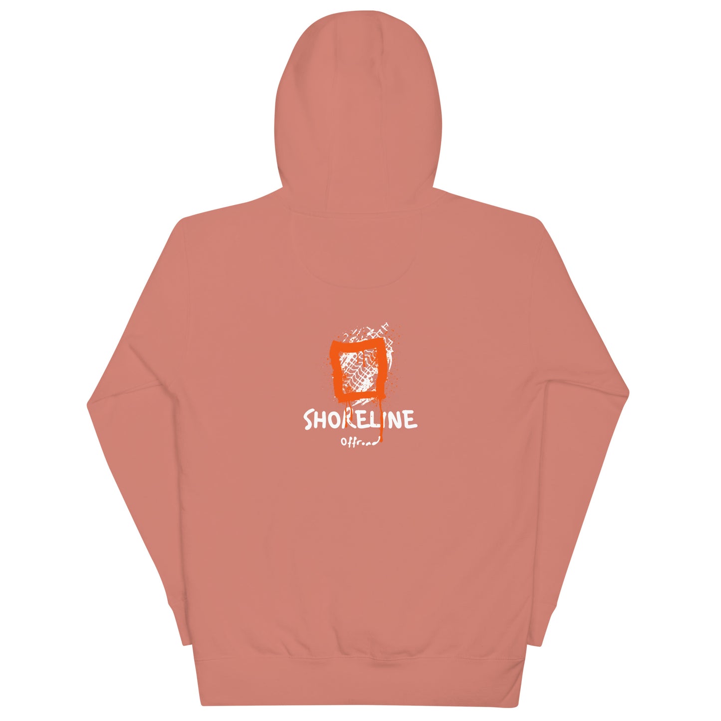 a pink hoodie with the words shoreline on it