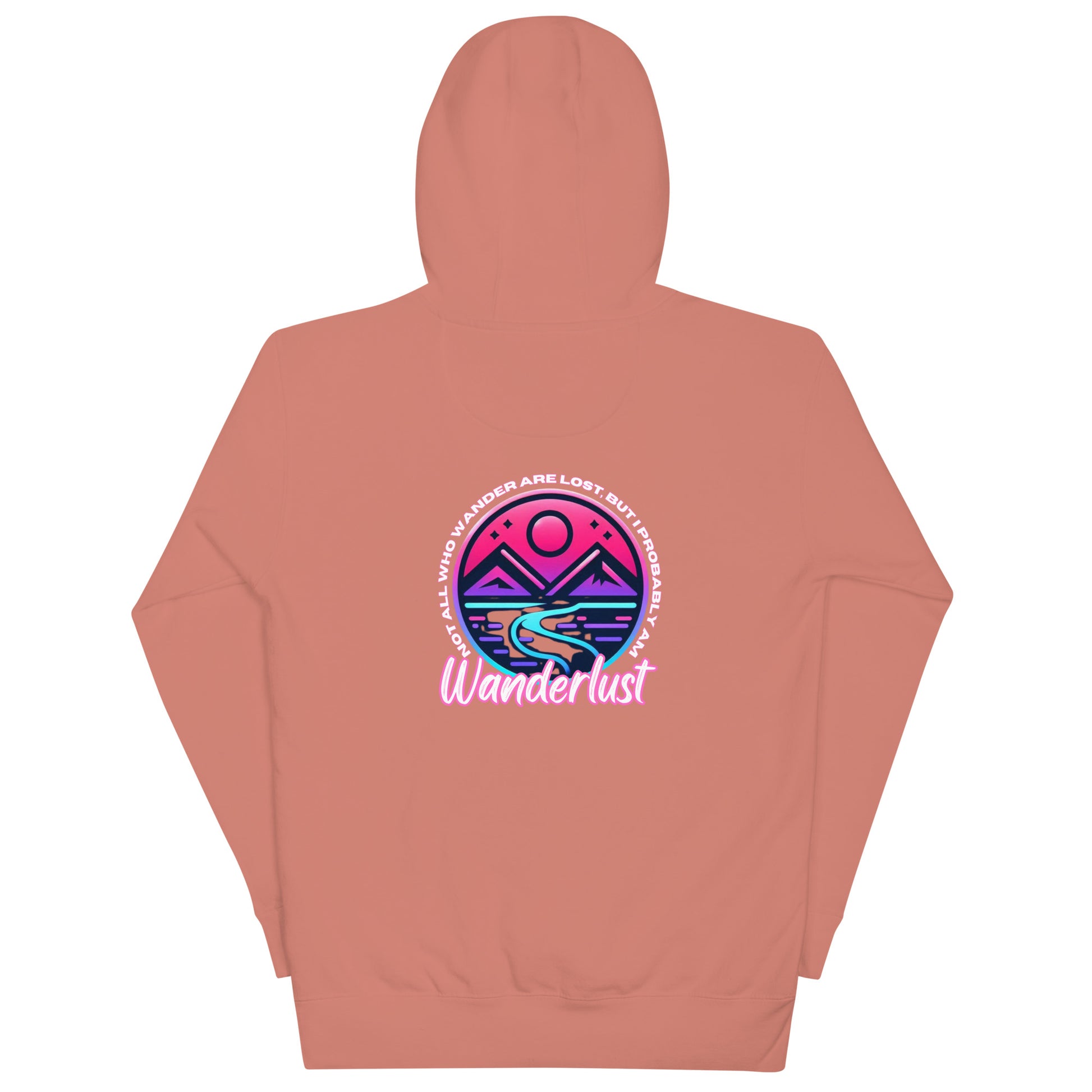 a pink hoodie with the words wander just on it