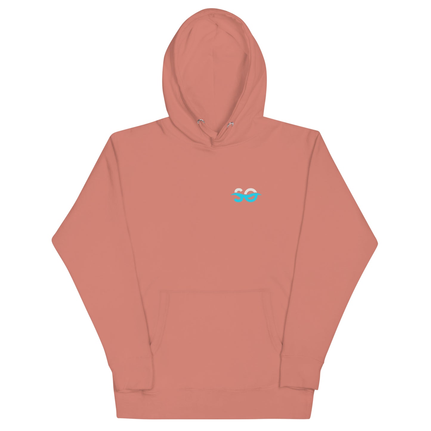 a pink hoodie with a blue wave on it