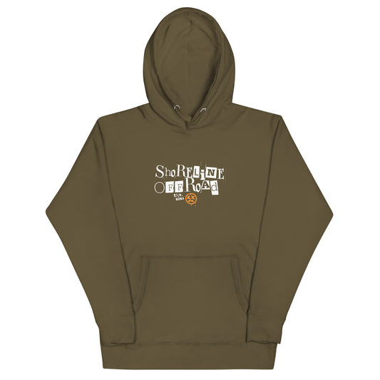 a brown hoodie with a white logo on it