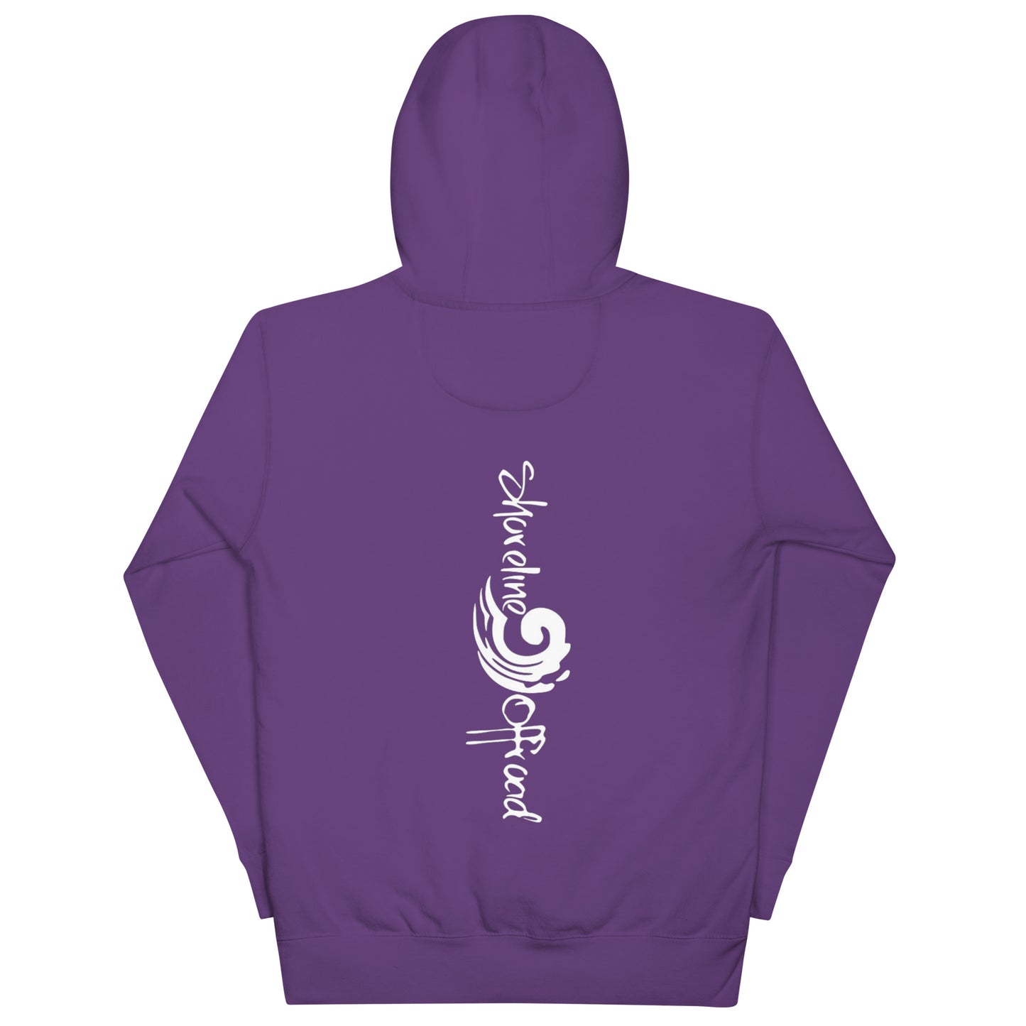 a purple hoodie with a white logo on it