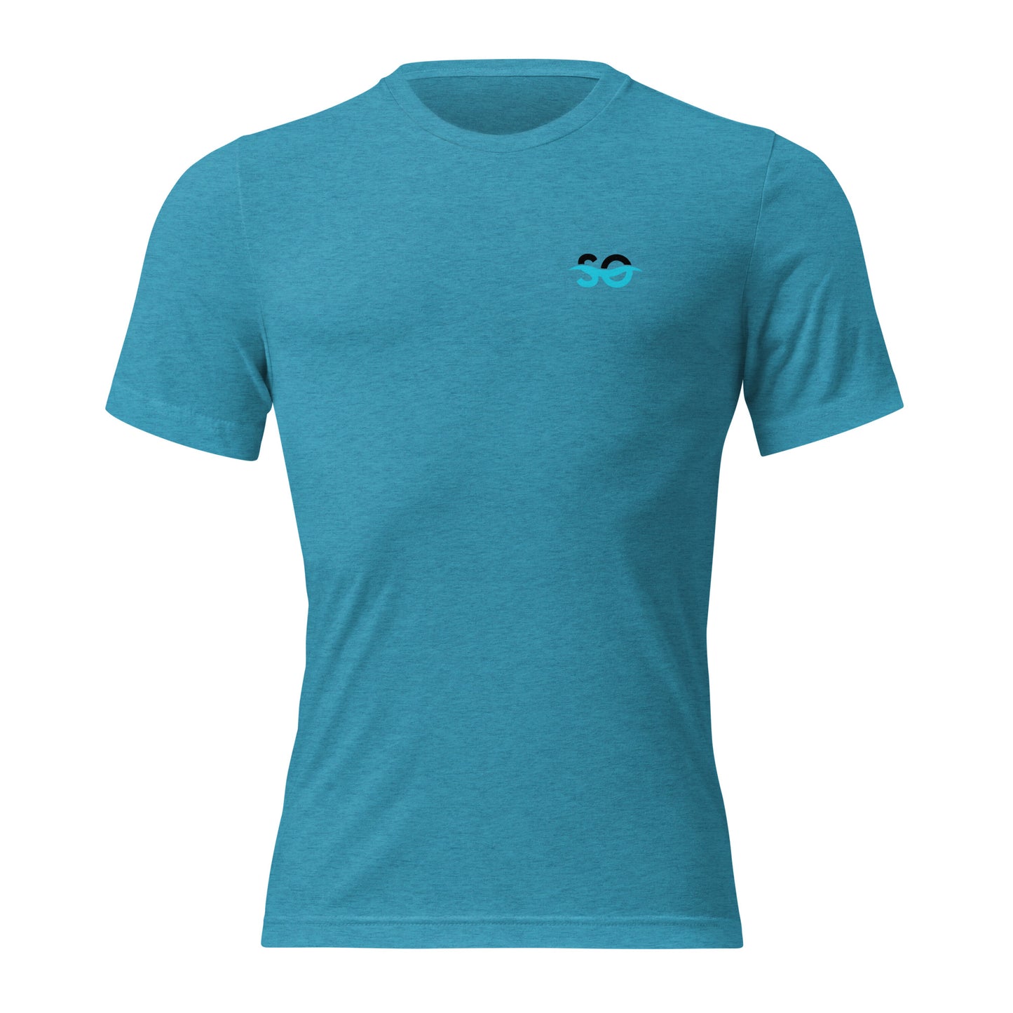 a blue t - shirt with a face drawn on it