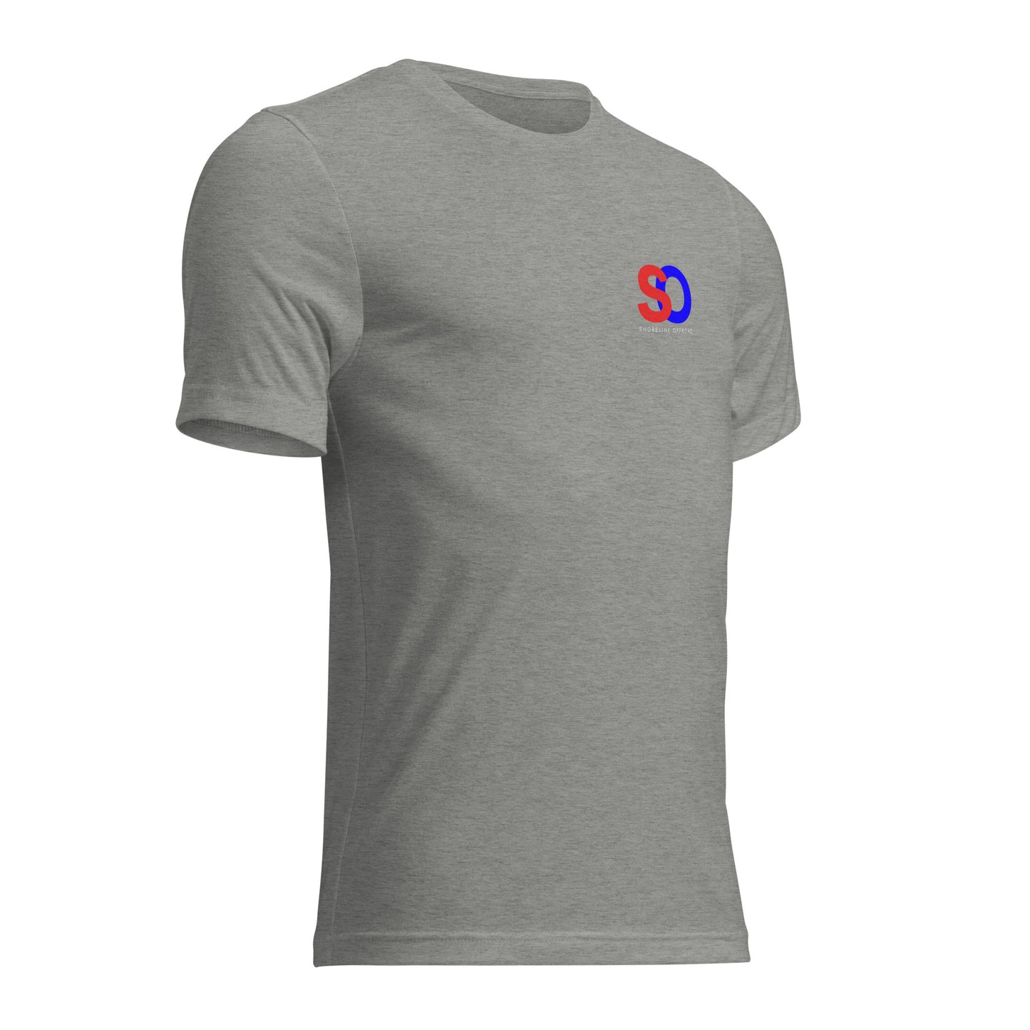 a grey t - shirt with the g logo on it