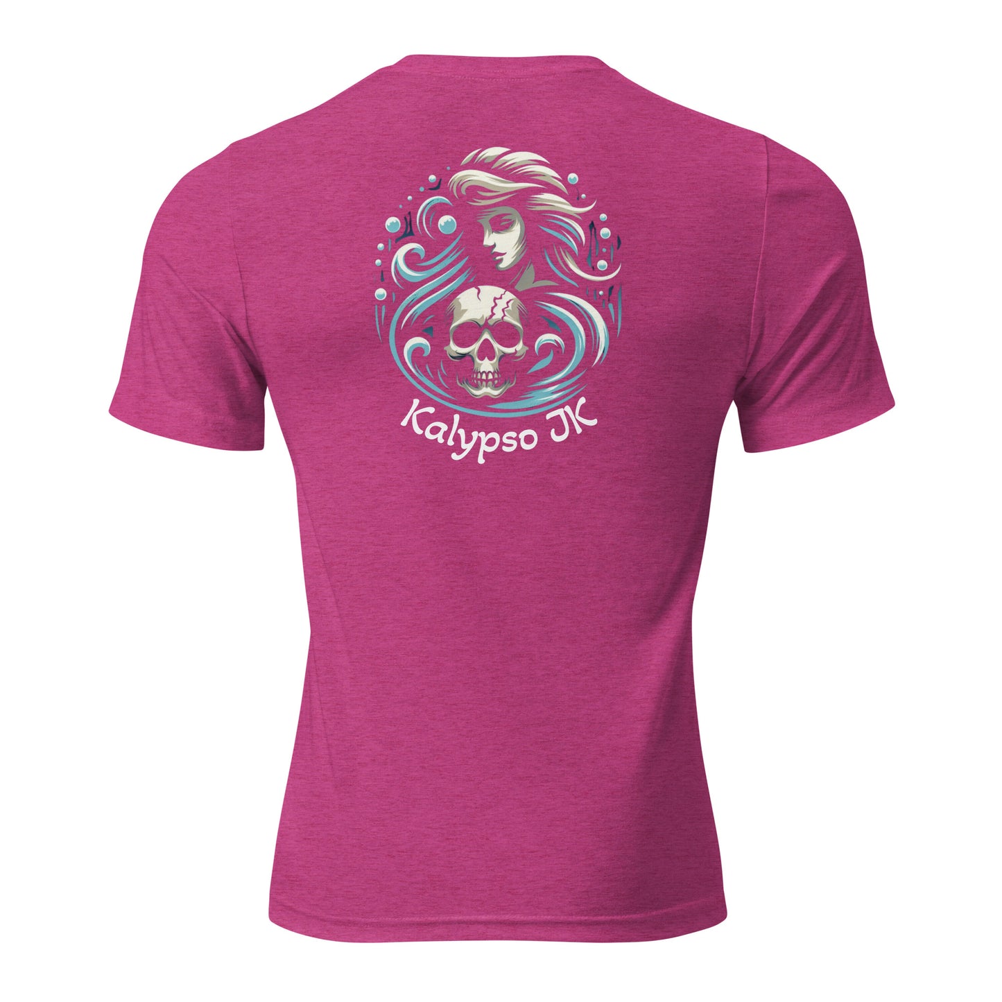 a women's t - shirt with a graphic of a mermaid and a skull