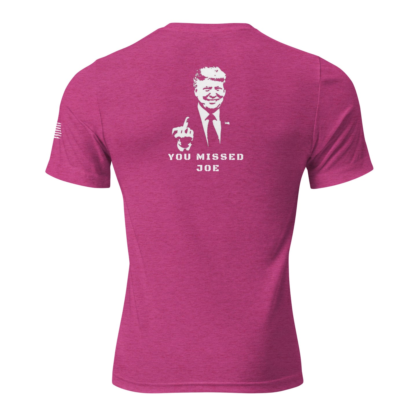 a pink t - shirt with a picture of a man in a suit and tie