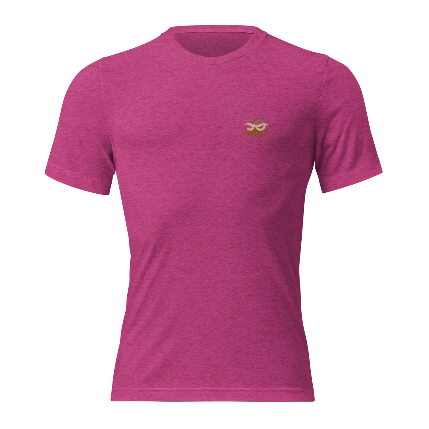 a pink t - shirt with a gold embroidered pocket