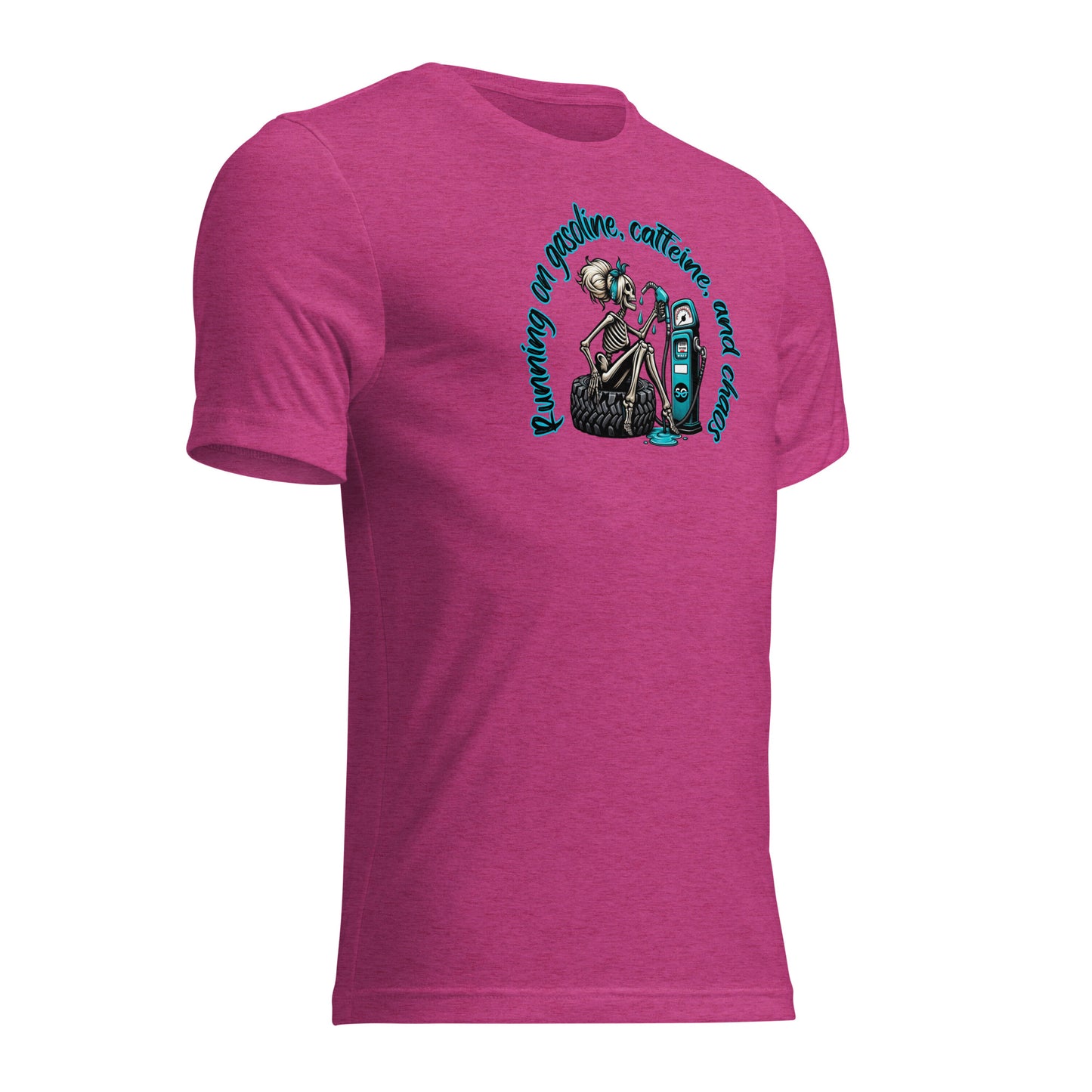 a pink t - shirt with an image of a woman in a dress