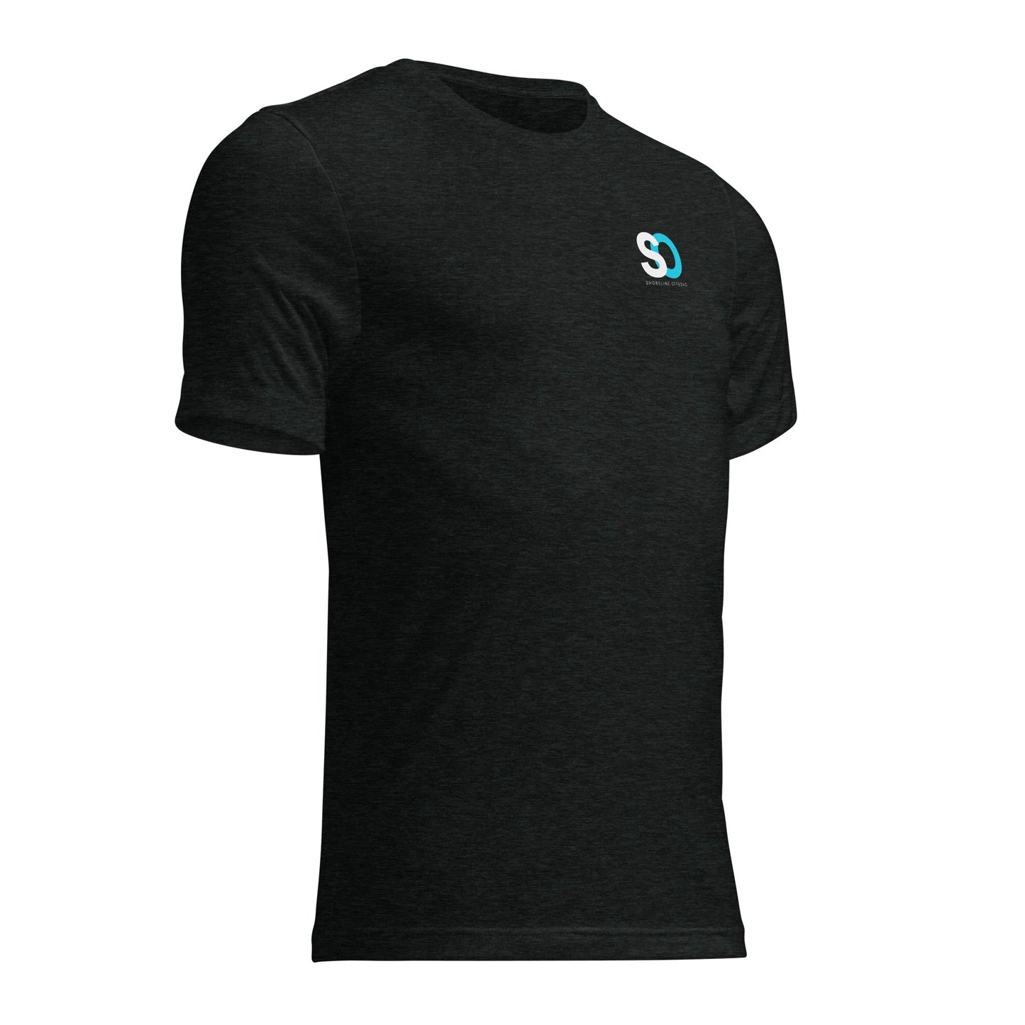 a black t - shirt with a white s on it