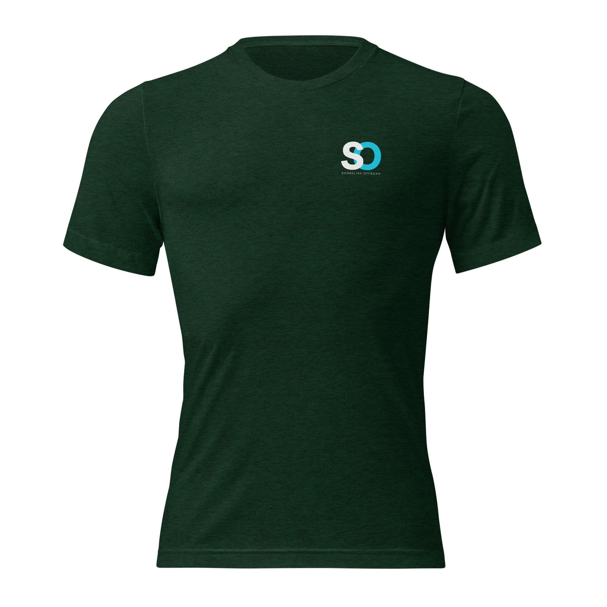 a green t - shirt with a small logo on the chest