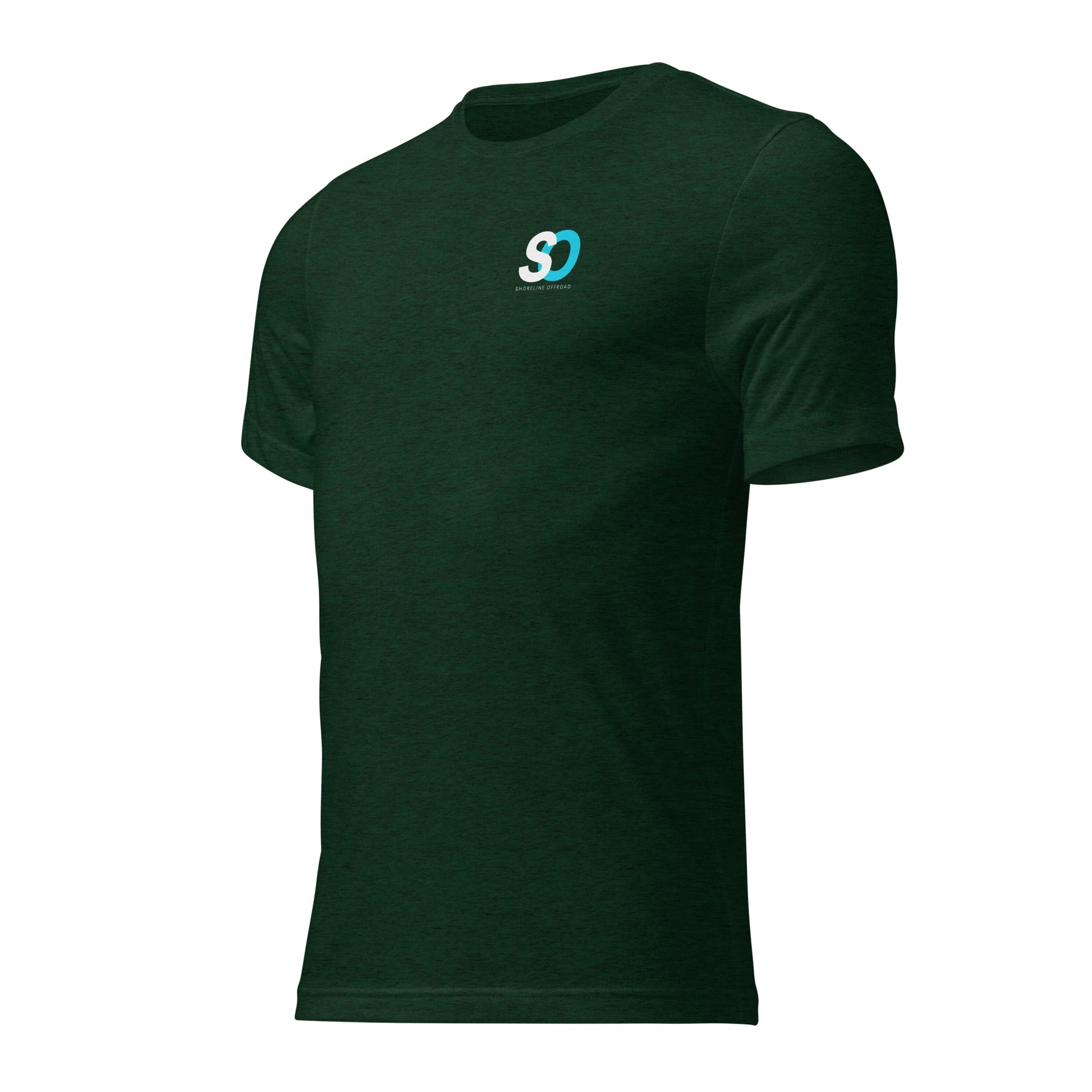 a green t - shirt with a small logo on the chest