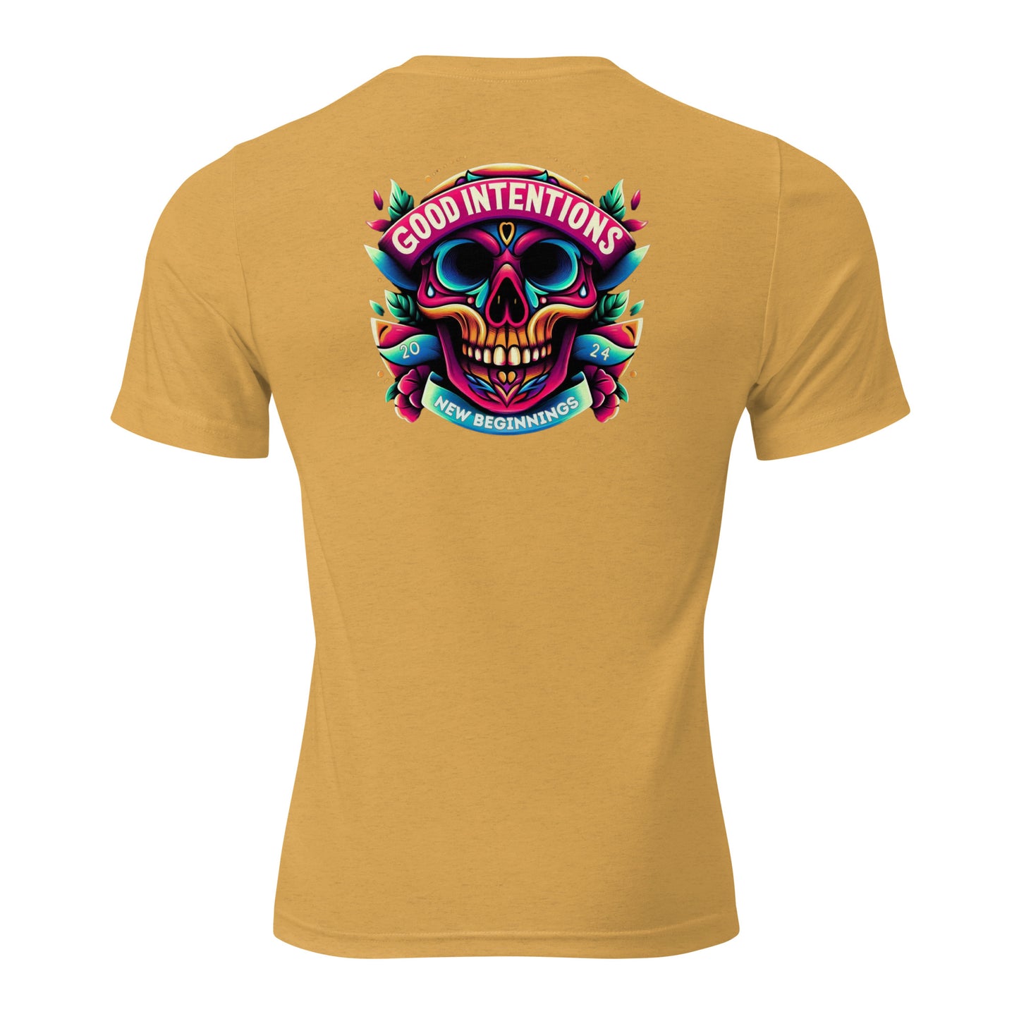 a yellow t - shirt with a skull on it