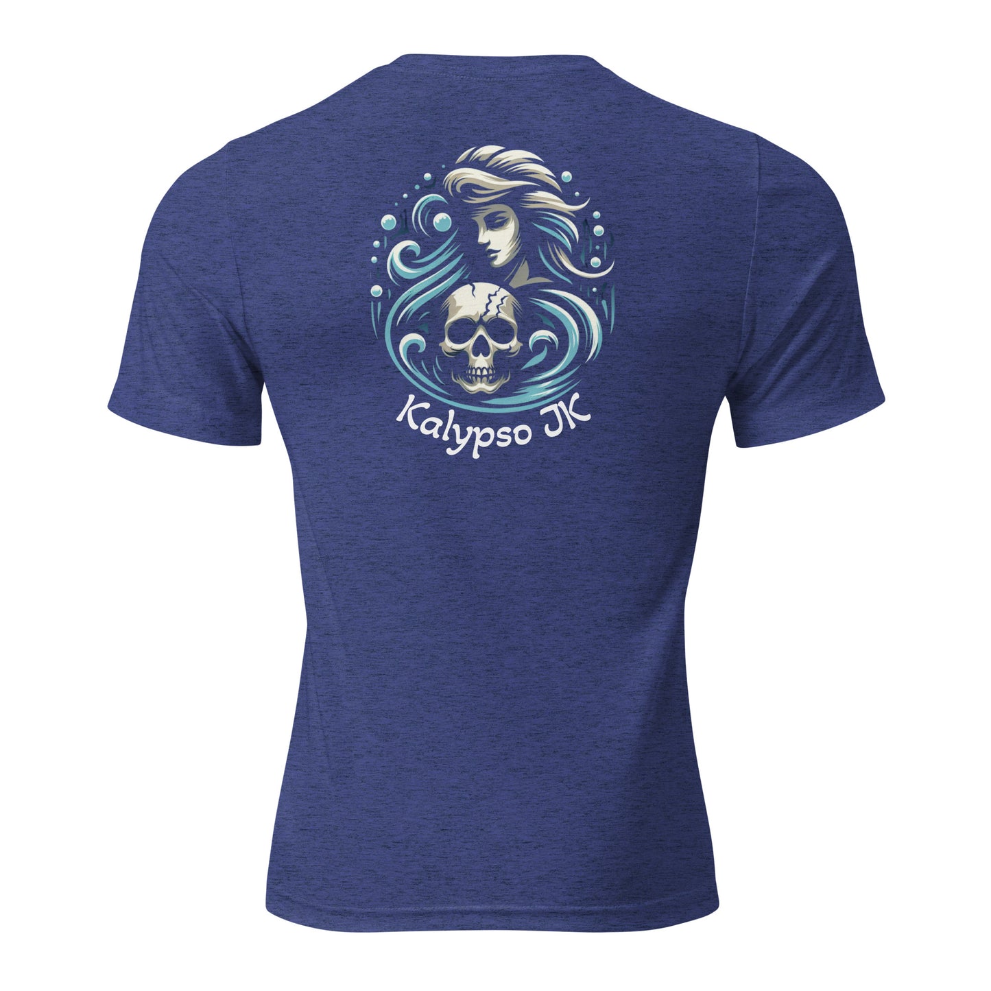 a t - shirt with a woman and a skull on it