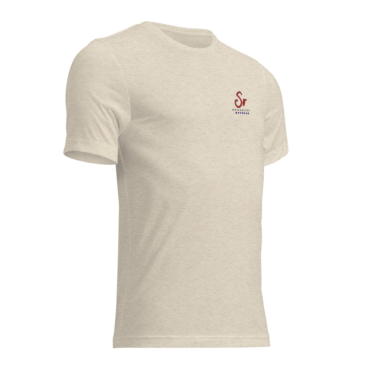 a white t - shirt with a red logo on the chest