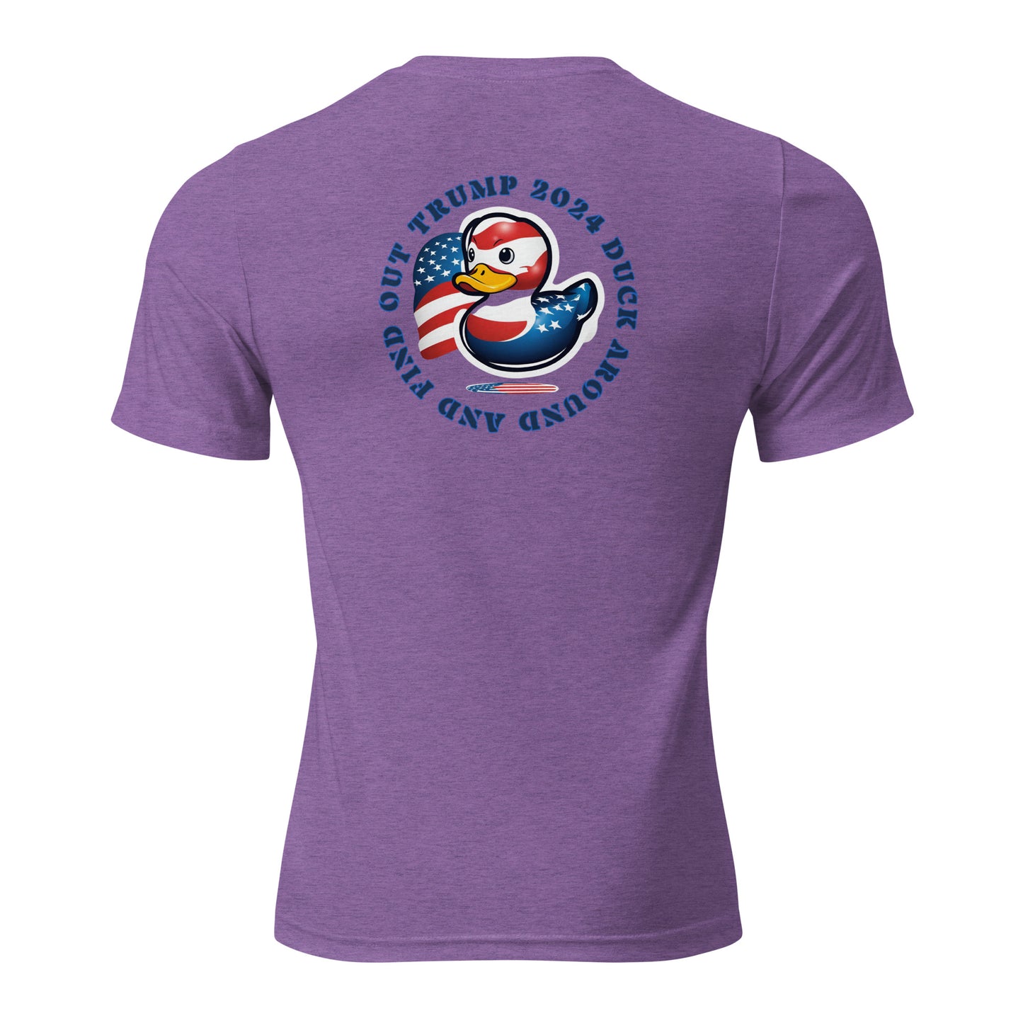 a purple t - shirt with an american flag on it