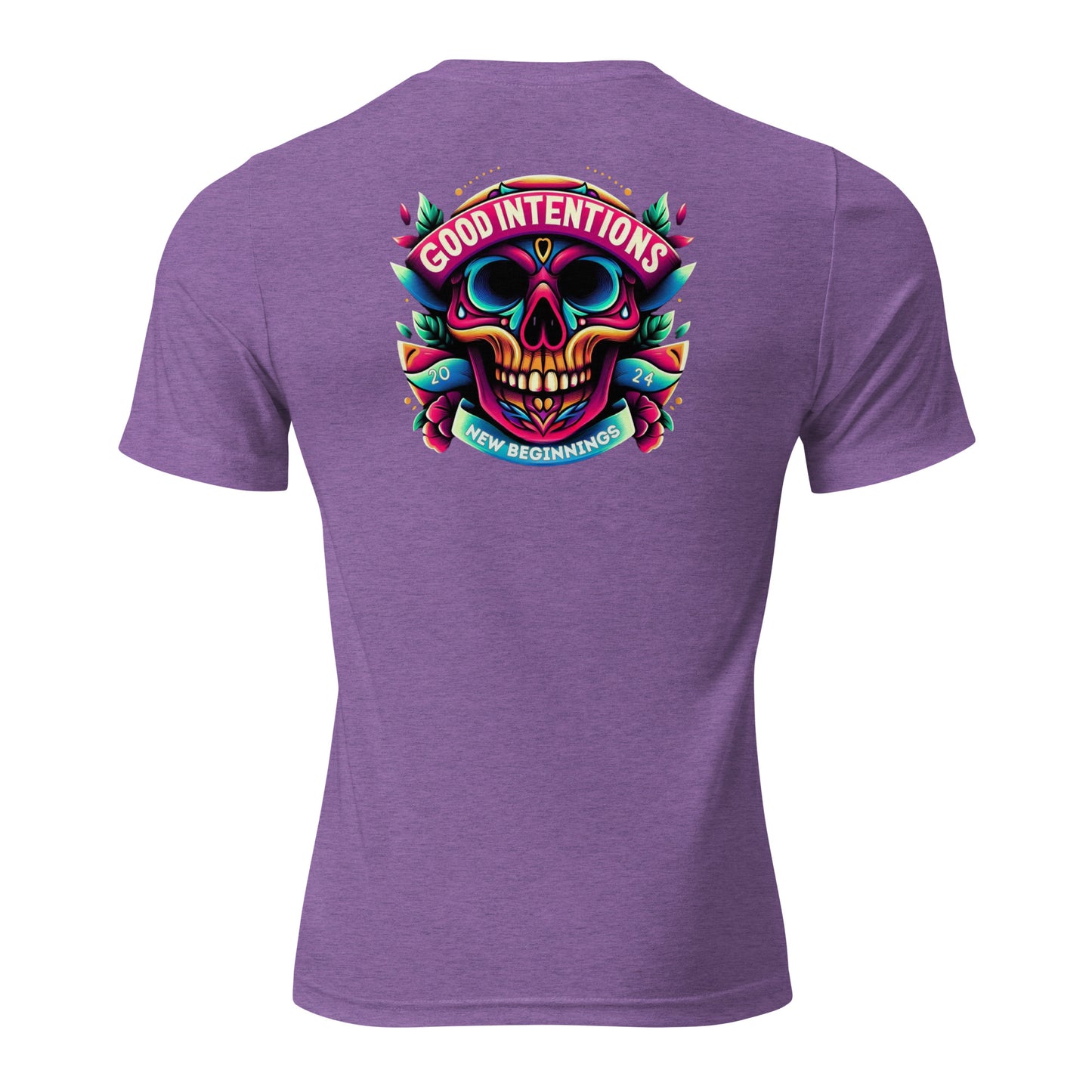 a purple shirt with a skull on it