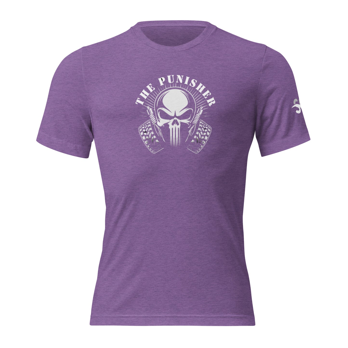 a purple t - shirt with a skull on it