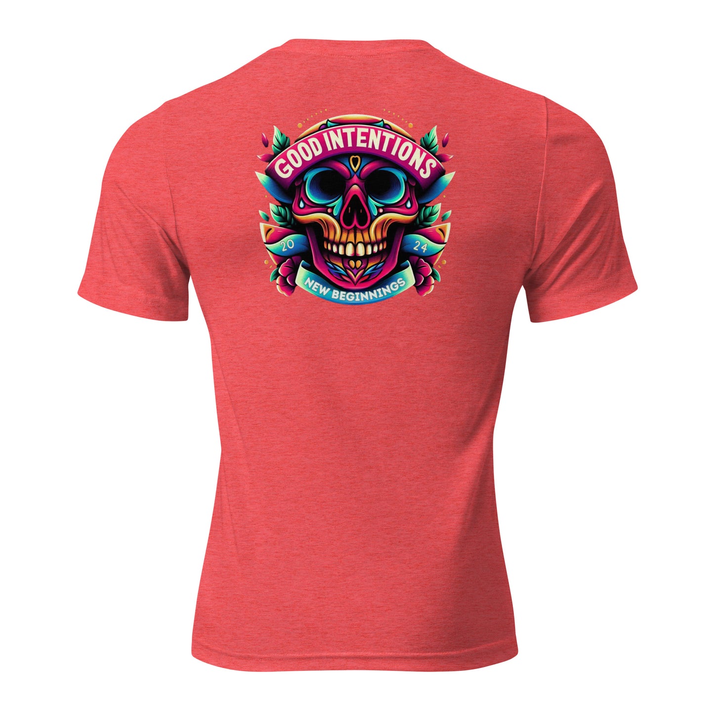 a red shirt with a skull on it