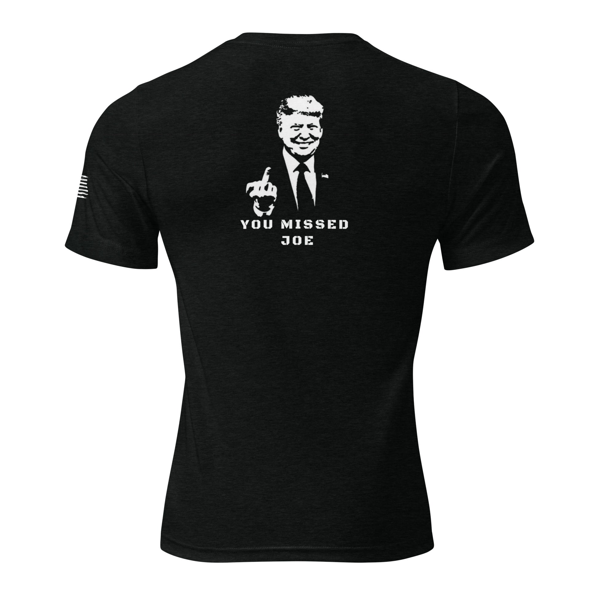 a black t - shirt with a picture of a man in a suit and tie