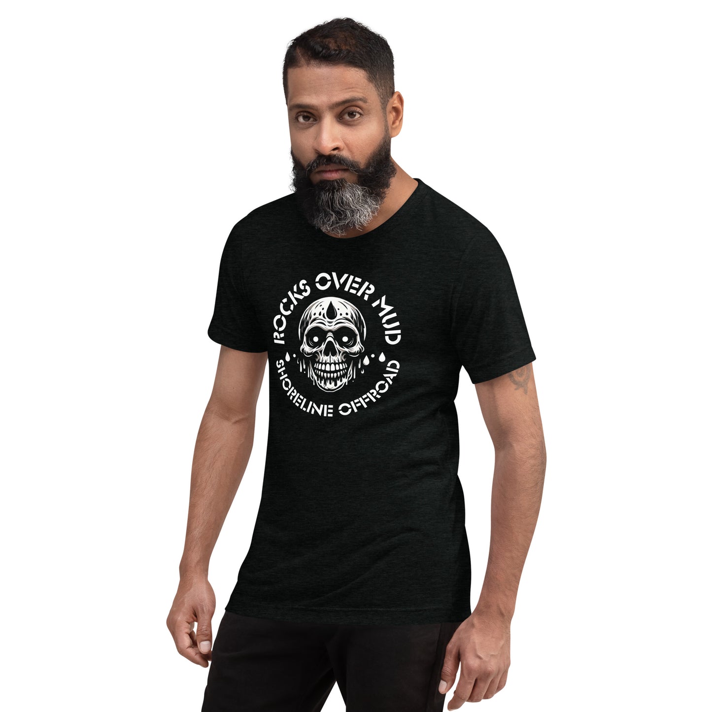 a man with a beard wearing a black shirt
