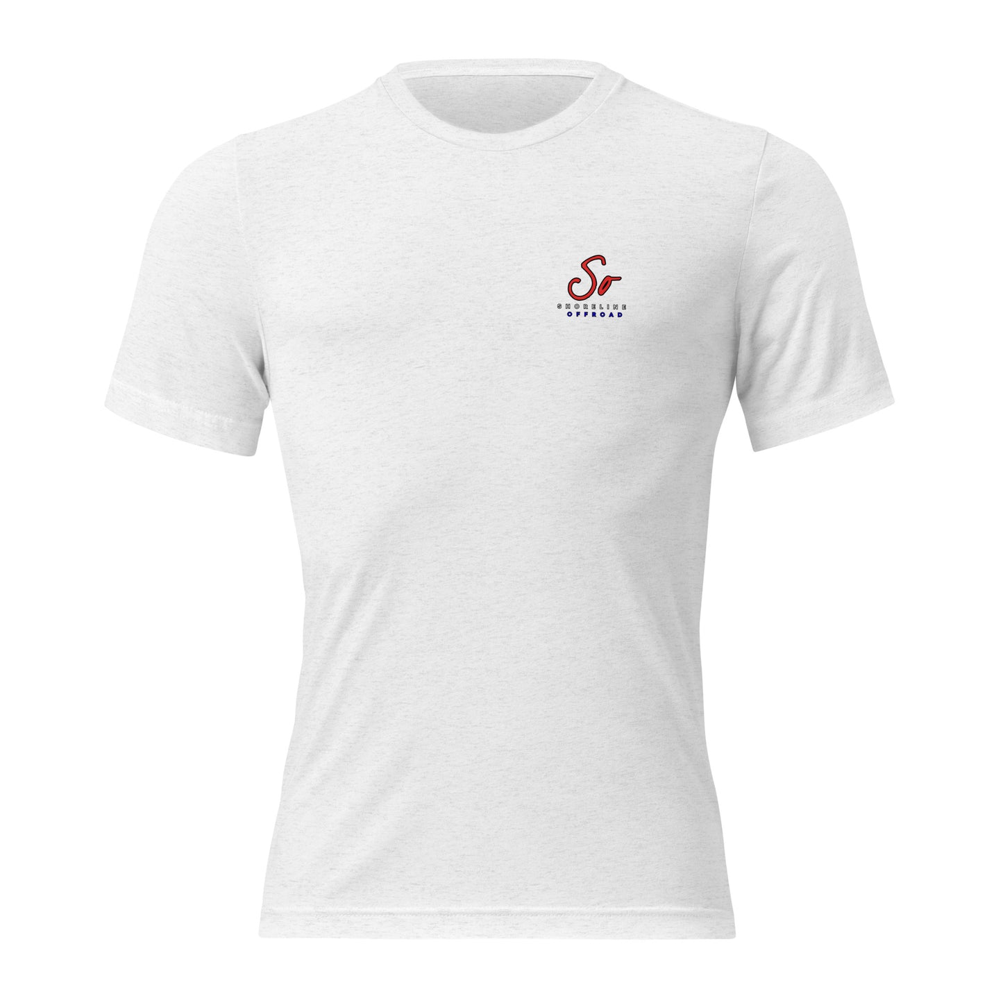 a white t - shirt with a red logo on the chest