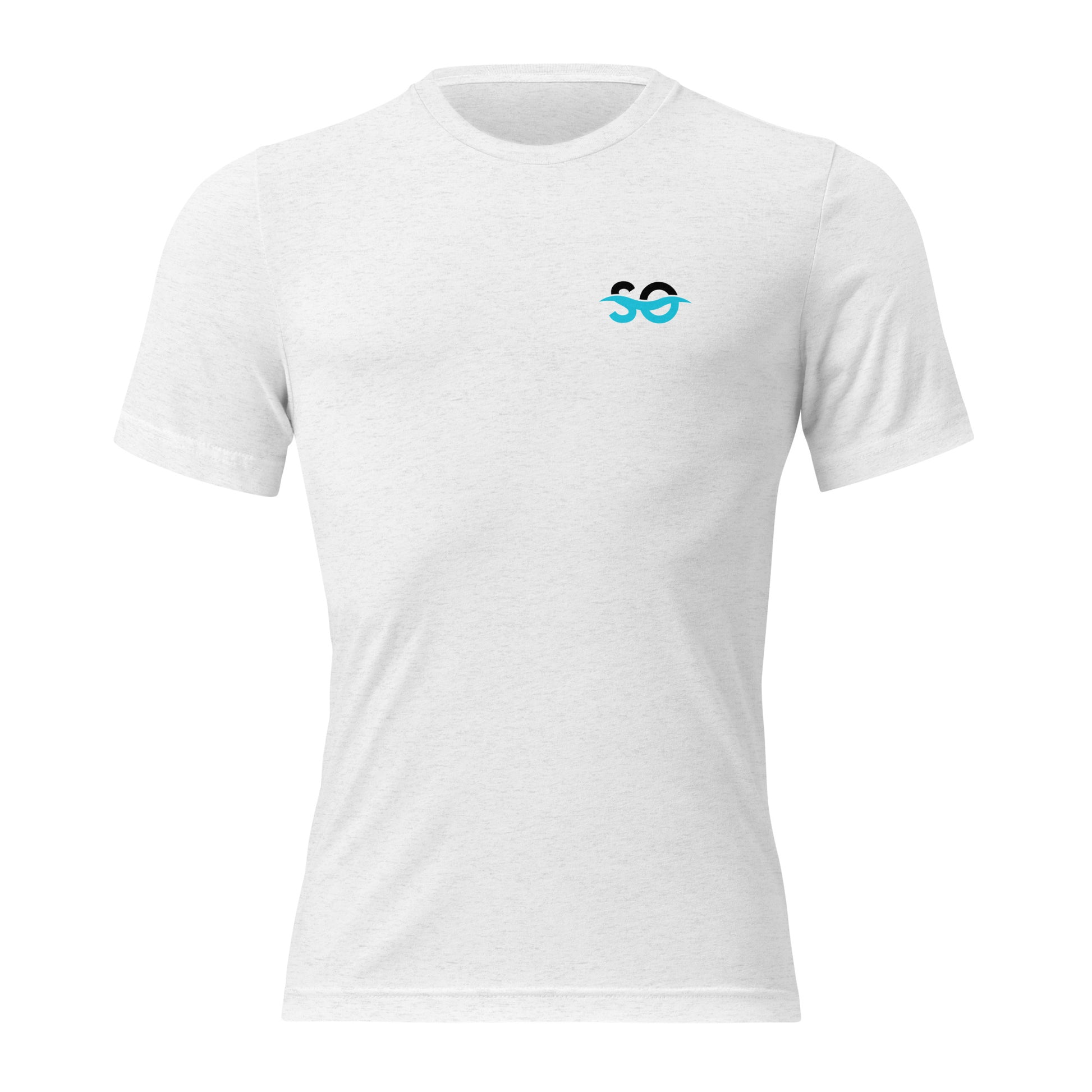 a white t - shirt with a blue smiley face on it