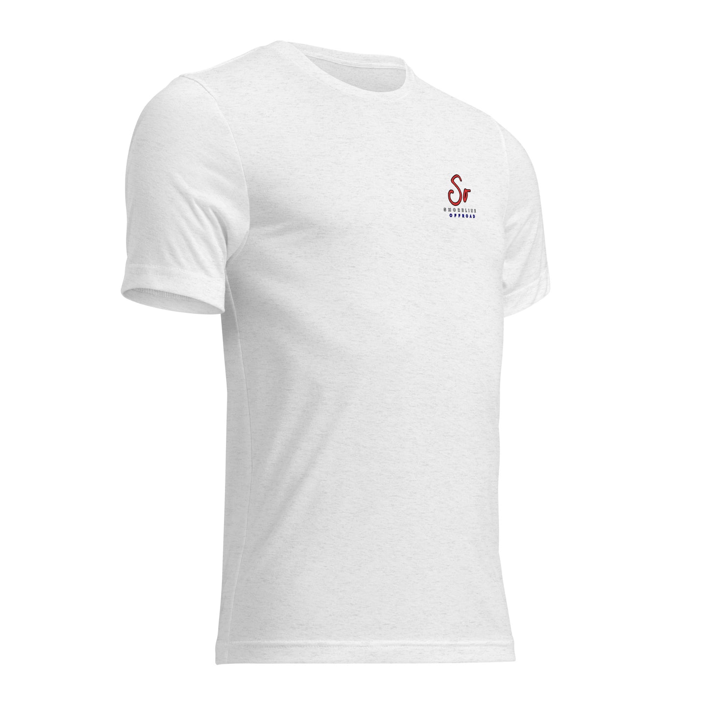 a white t - shirt with a red logo on the chest