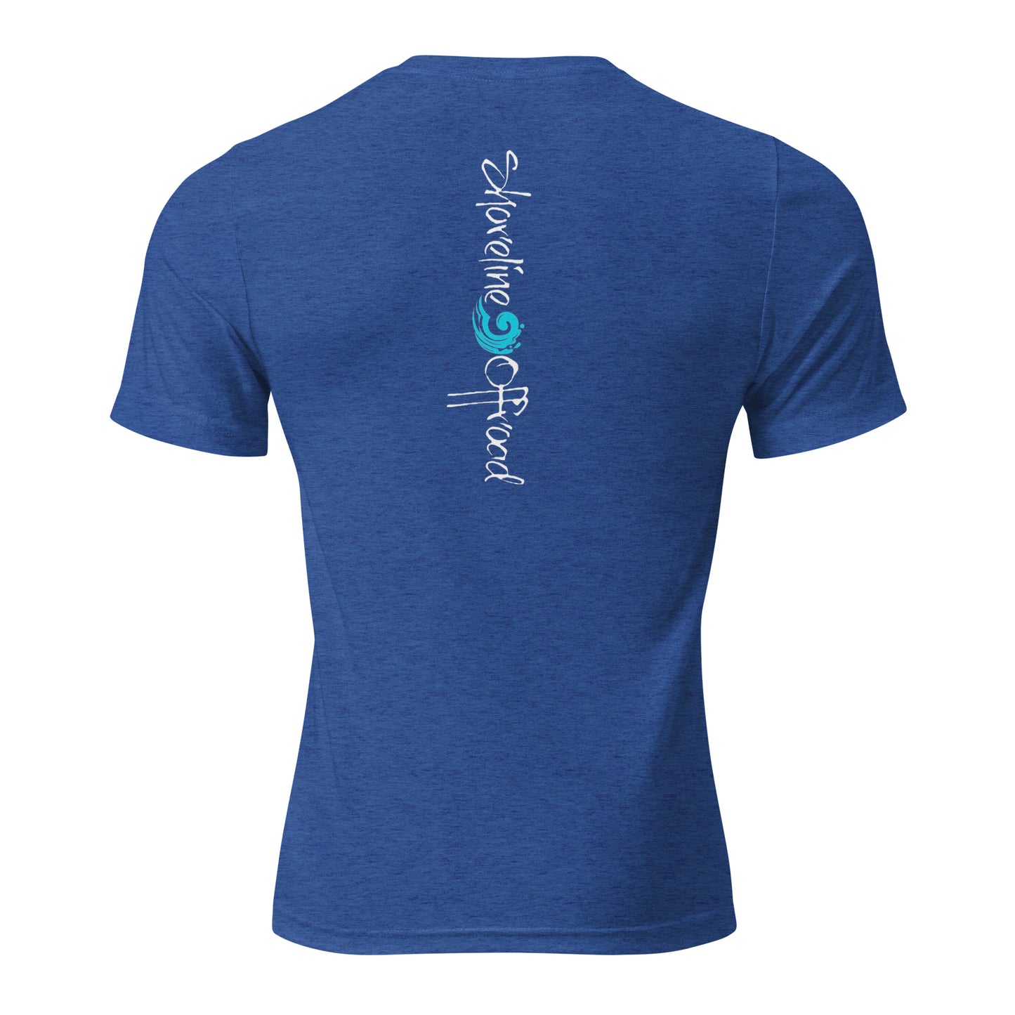 the back of a blue t - shirt with the words stay strong on it