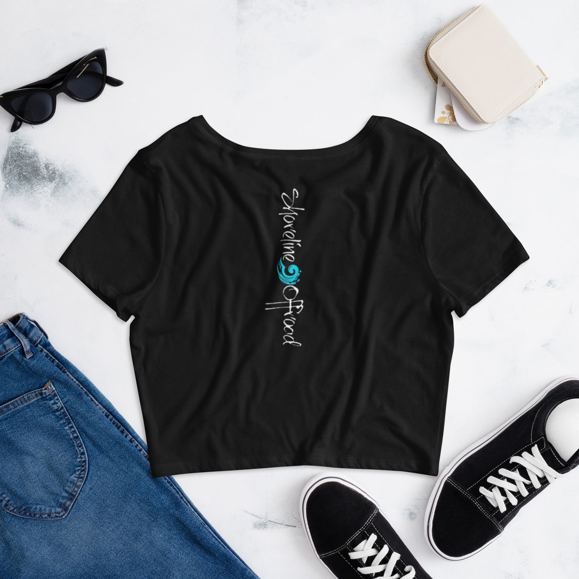 a women's crop top with the words, she's a mermaid on