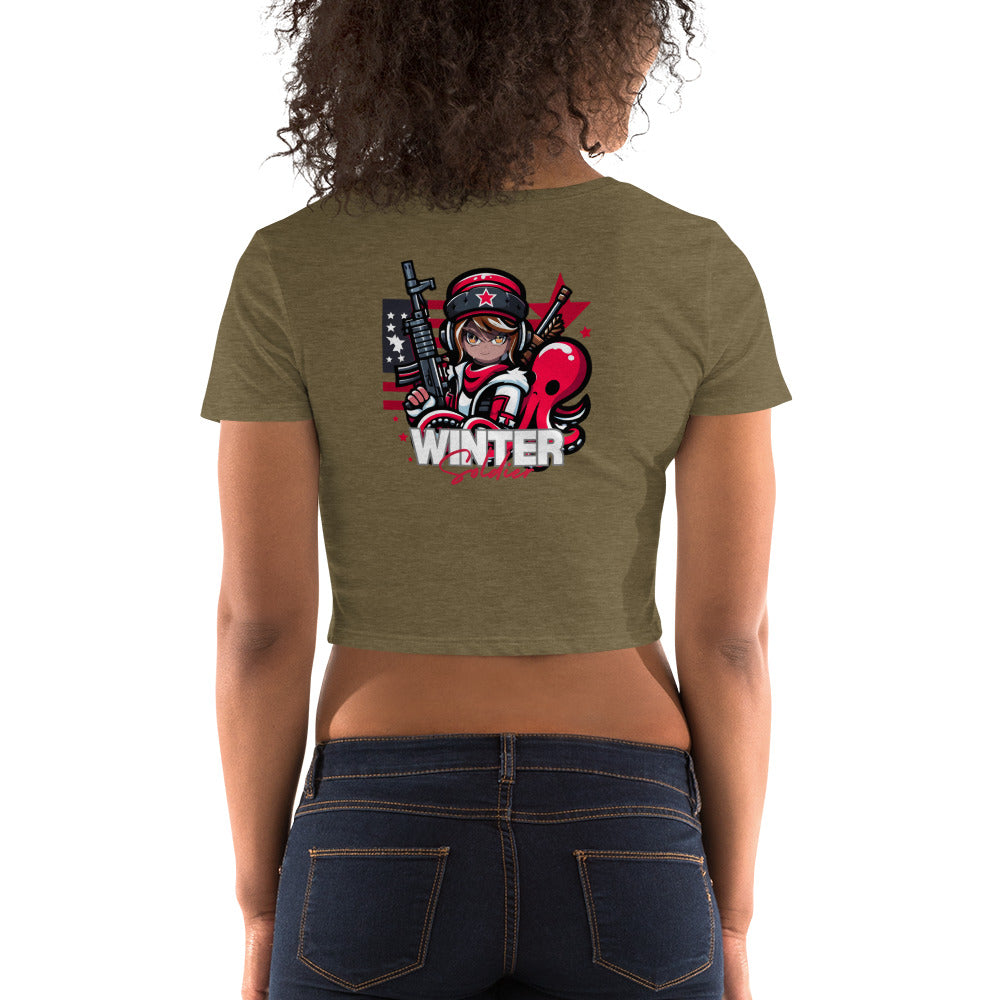 a women's crop top with the words winter on it