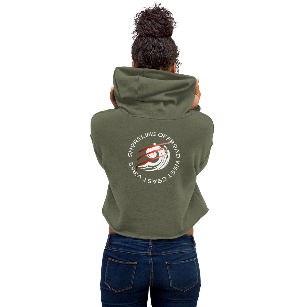 the back of a woman wearing a green hoodie