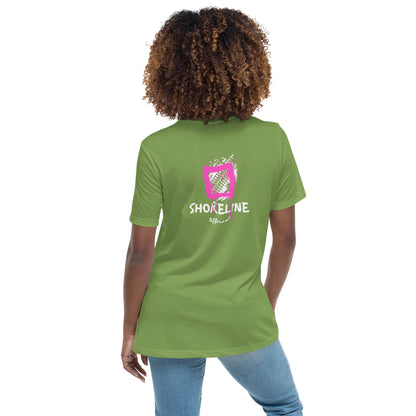 a woman wearing a green t - shirt that says smokeline