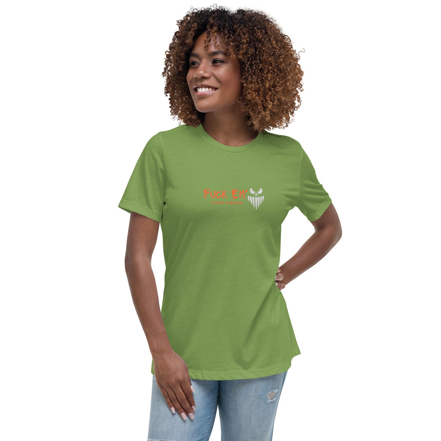 a woman wearing a green t - shirt with an owl on it